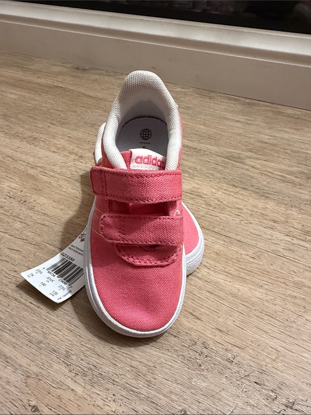 adidas Kids Coral Pink Velcro Sneaker